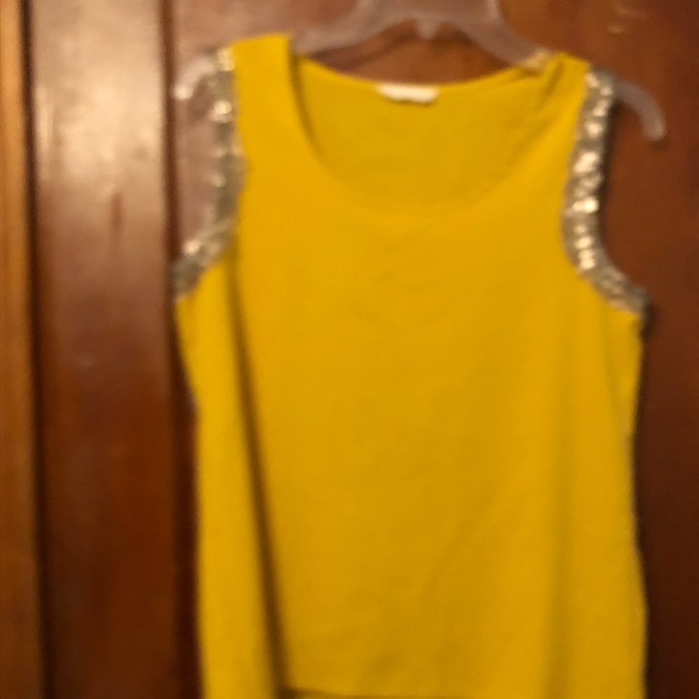 Mustard Yellow and Gold Sleeveless top